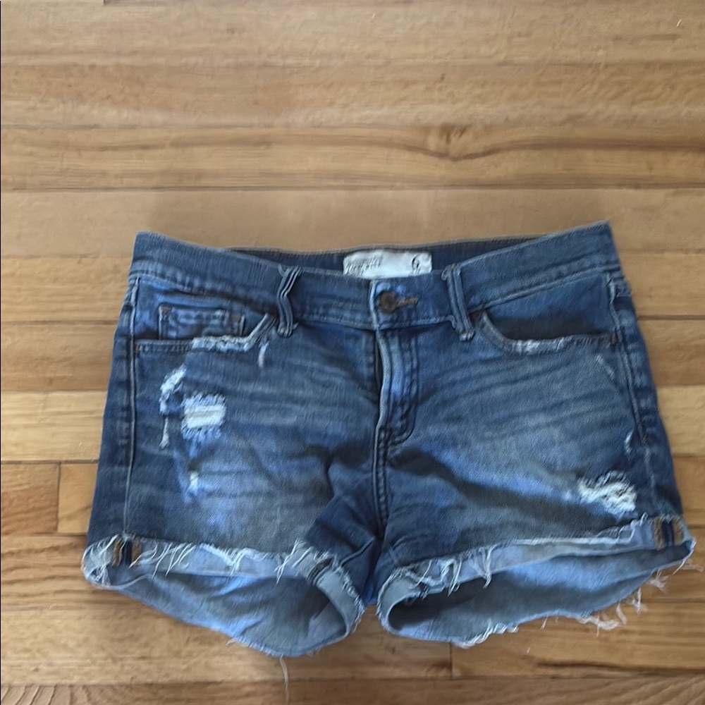 Abercrombie & Fitch Blue Jean Shorts Distressed Style